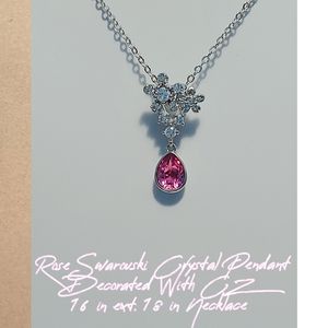 Swarovski Crystal Pendant Necklace 16 ext. 18 in.